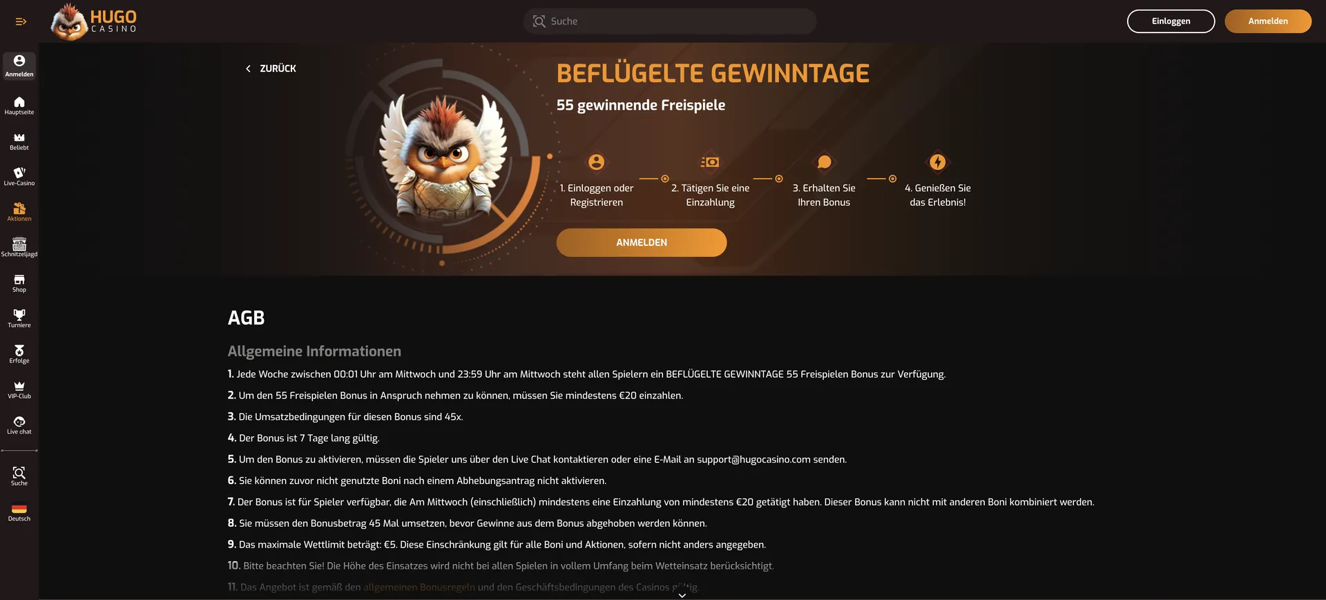 Winged Winsdays Hugo Casino: Winged Winsdays